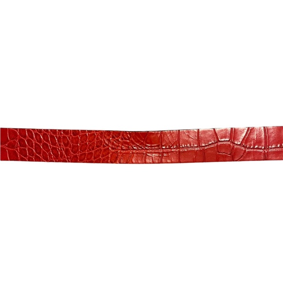 Red Croc embossed Valentino belt Size M - Picture 4 of 8